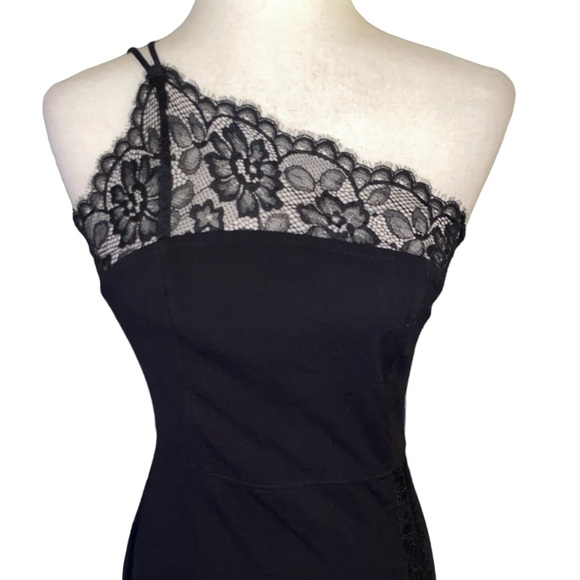 Free People Premonitions Black Fringe Lace Trim Hem Slip Bodycon Dress - S - Picture 6 of 15